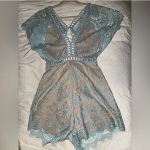Lace Blue Romper
